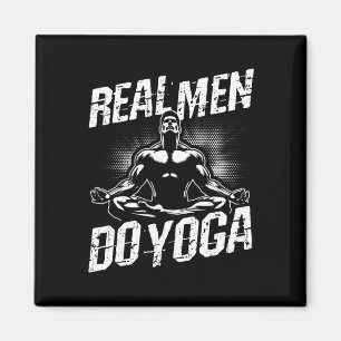 Imã Homens de Verdade Fazem Yoga Pose de Yoga Engraçad