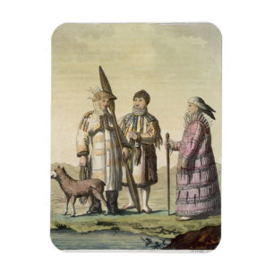 Ímã Homens e mulheres do Alasca vestidos para pescar (