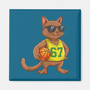 Imã Homens Meninos Gato Basquetebol 67 Geração Alfa