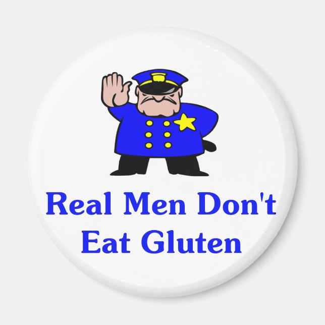 Imã Homens Reais Não Comem Gluten (Frente)