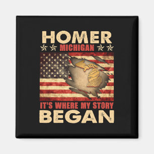Imã Homer Michigan Usa Flag 4 De Julho