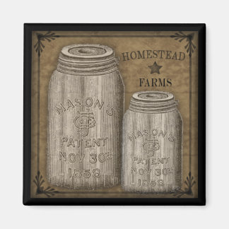 Imã Homestead Primitive Canning Jar Magnet
