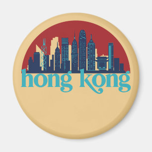 Imã Hong Kong China Retro City Skyline Cityscape Art