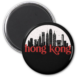 Imã Hong Kong China Vintage City Skyline