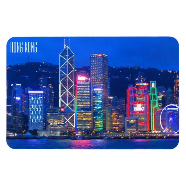 Ímã hong kong skyline dusk (Horizontal)