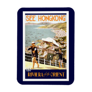 Ímã Hong - kong Vintage cartaz de viagem