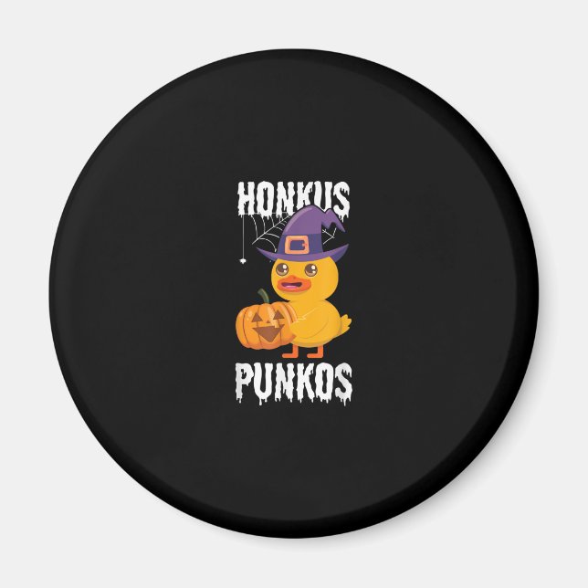 Imã Honkus Ponkus Funny Duck Halloween Design (Frente)