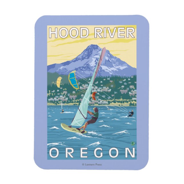 Ímã Hood River, ORWind Surfers & Kite Boarders (Vertical)