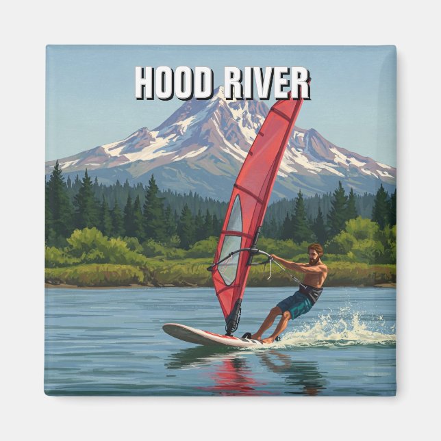 Imã Hood River Windsurfing Oregon Viagem (Frente)
