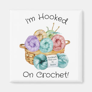 Imã Hooked On Crochet Personalized