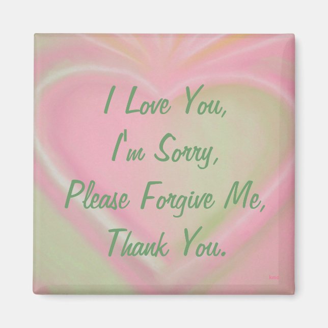 Imã Ho'oponopono magnet-pinkHeart (Frente)