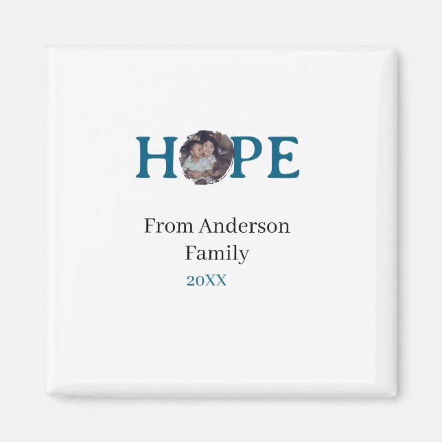 Imã Hope blue holidays bold letter kids photo name yea (Frente)