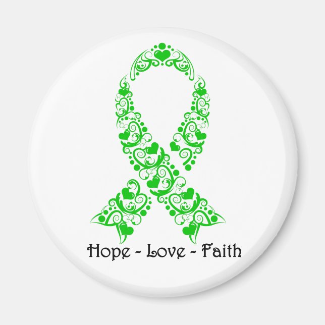 Imã Hope Green Awareness Ribbon (Frente)