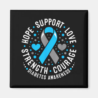 Imã Hope Support Love Blue Ribbon Diabetes Awareness