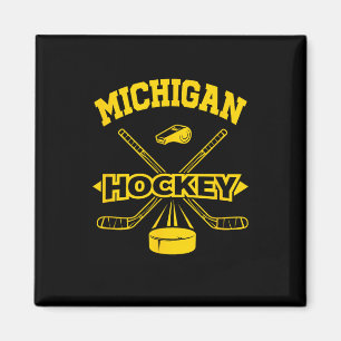 Imã Hóquei Vintage Michigan Estilo Retrô