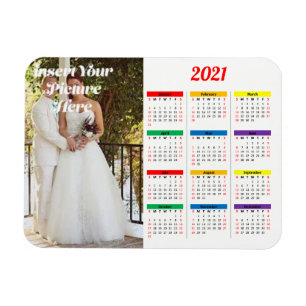 Ímã Hora do Calendário Personalizado do Rainbow 2021