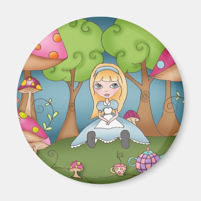 Imã Hora do Chá com Alice - Magnet (Frente)