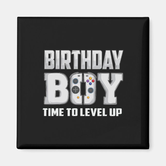 Imã Hora do Menino Subir de Level Video Game Aniversár (Frente)