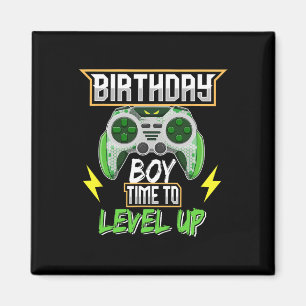 Imã Hora do Menino Subir de Nível Video Game Aniversár