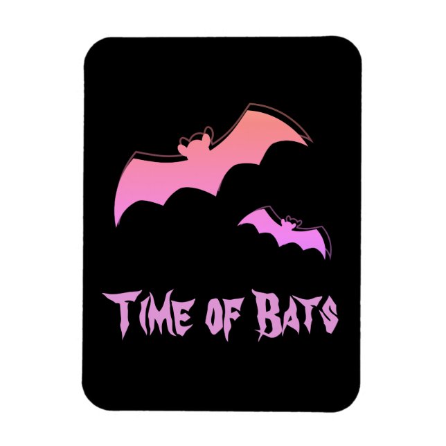 Ímã Hora dos Morcegos - Pop de Abstrato, rosa e roxo (Vertical)