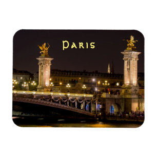 Ímã Hora noturna sobre Pont Alexandre III Bridge - Par