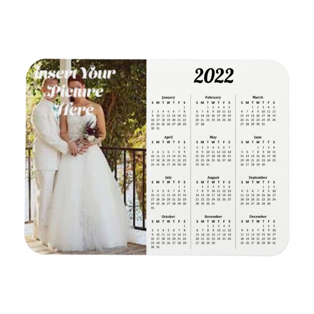 Ímã Hora Personalizada do Calendário de Fotos 2022 (Horizontal)