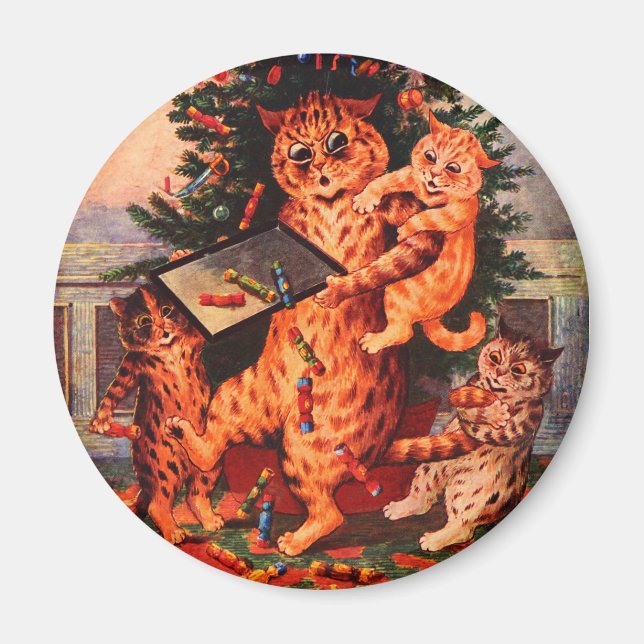 Imã Horário de Natal Catland Louis Wain Magnet (Frente)