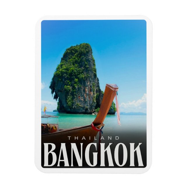 Ímã Horizonte da cidade de Bangkok retrô - presentes d (Vertical)