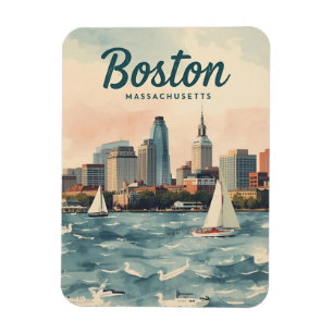 Ímã Horizonte de Boston & Barcos à Vela Massachusett
