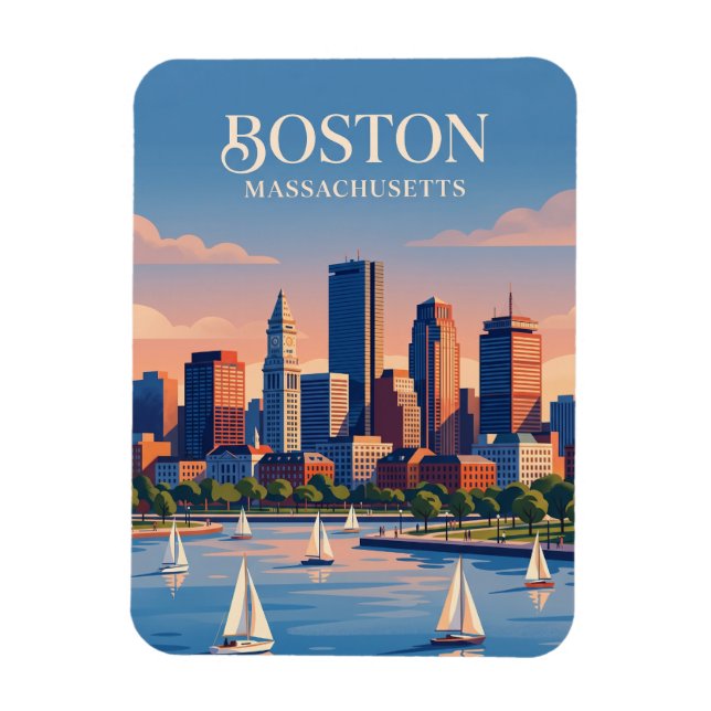 Ímã Horizonte de Boston EUA (Vertical)