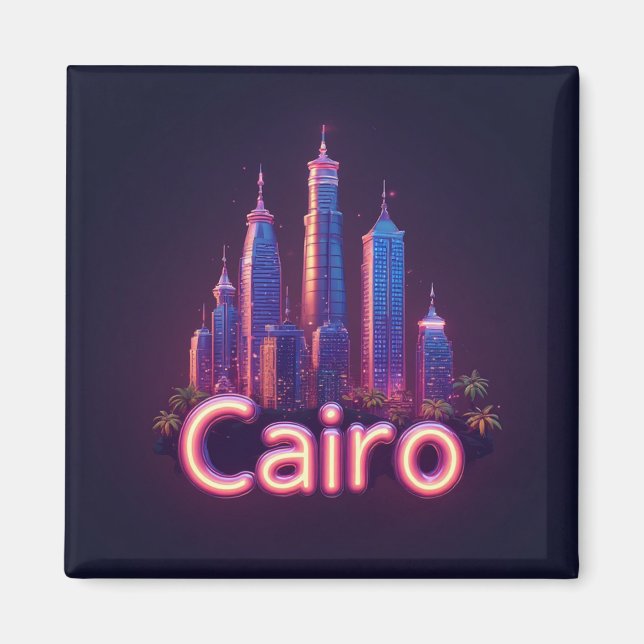 Imã Horizonte de Cairo Neon com arranha-céus modernos (Frente)