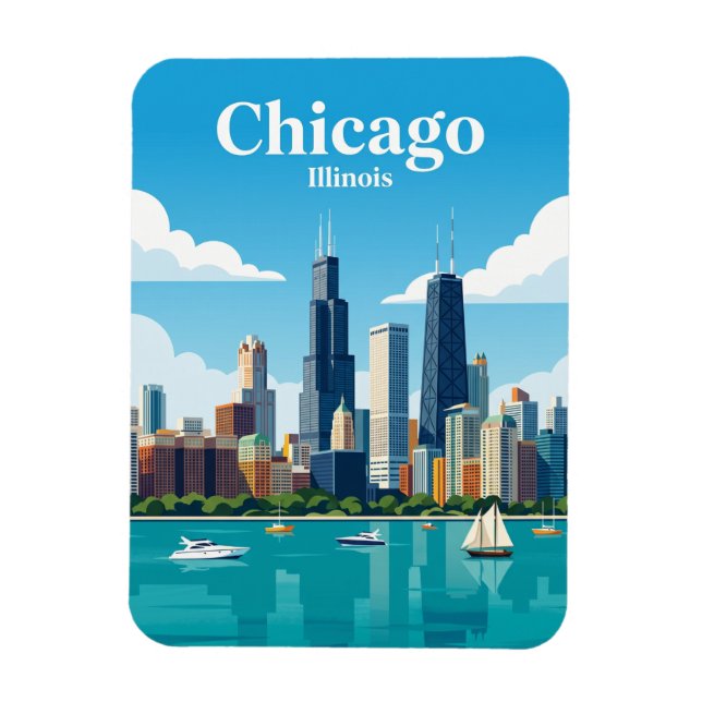 Ímã Horizonte de Chicago EUA (Vertical)