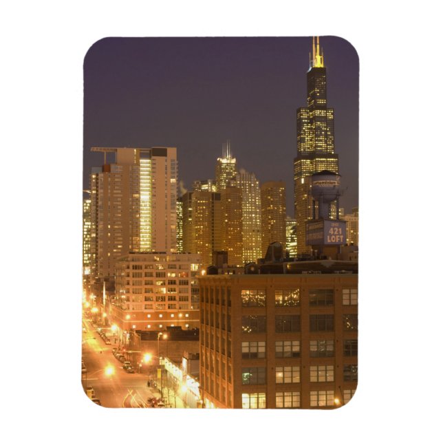 Ímã Horizonte de Chicago, Illinois, do West Loop em (Vertical)