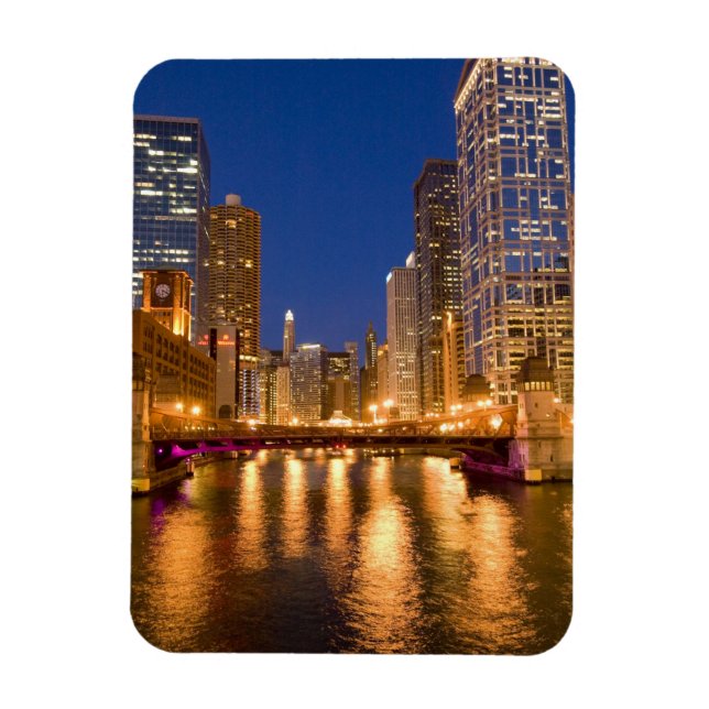 Ímã Horizonte de Chicago, Illinois, e Rio Chicago em (Vertical)