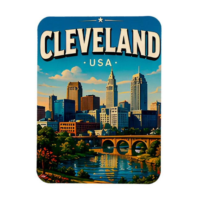 Ímã Horizonte de Cleveland Rock Hall (Vertical)