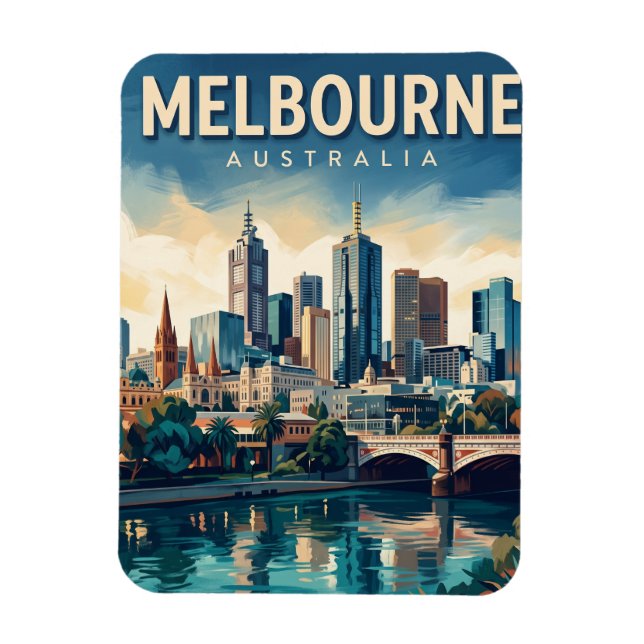Ímã Horizonte de Melbourne Austrália (Vertical)