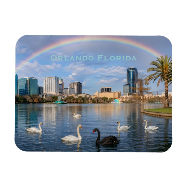 Ímã Horizonte de Orlando Flórida Lago Eola Arco-íris & (Horizontal)
