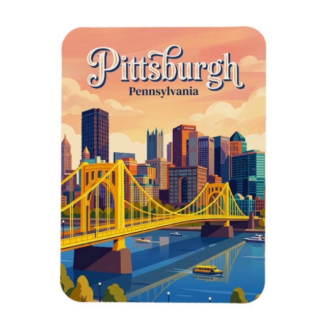 Ímã Horizonte de Pittsburgh EUA (Vertical)