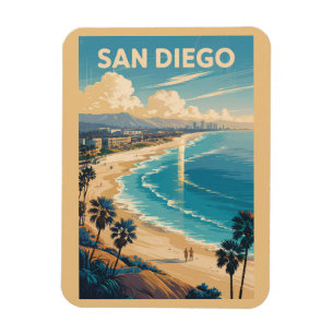 Ímã Horizonte de San Diego Califórnia Arte de Viagem V