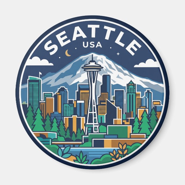 Imã Horizonte de Seattle Washington (Frente)