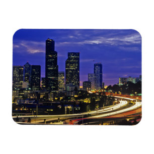 Ímã Horizonte de Seattle, Washington à noite