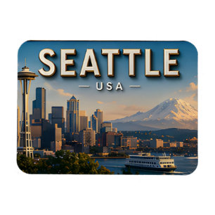 Ímã Horizonte de Seattle Washington Presente de Viagem