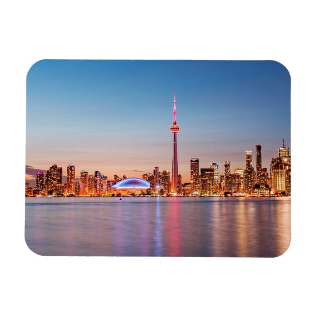 Ímã Horizonte de Toronto ao Pôr do Sol (Horizontal)