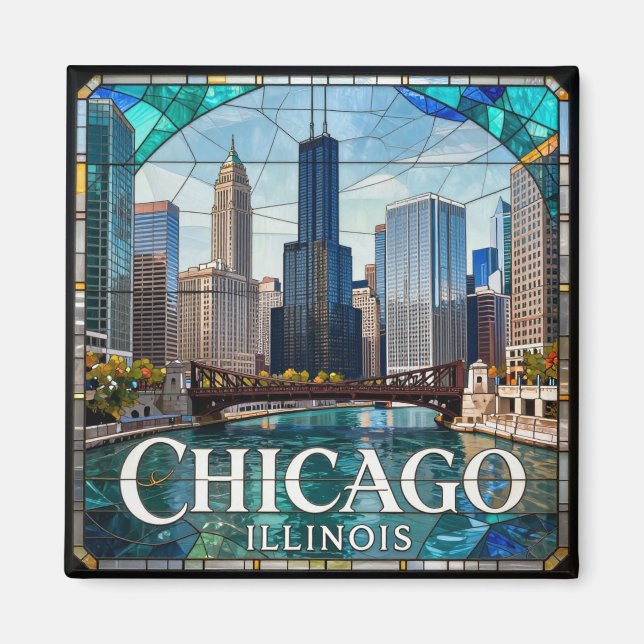 Imã Horizonte do Rio Chicago 🌆 (Frente)