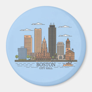 Imã Horizonte urbano da cidade de Boston, horizonte de