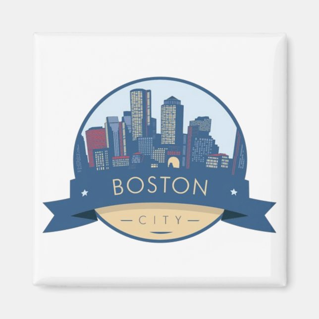 Imã Horizonte urbano da cidade de Boston, horizonte de (Frente)