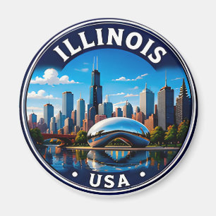 Imã Horizonte Urbano de Illinois Viagens pelo Meio-Oes