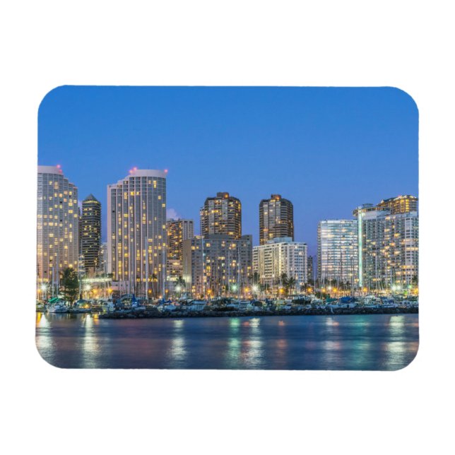 Ímã Horizonte urbano de Waikiki (Horizontal)