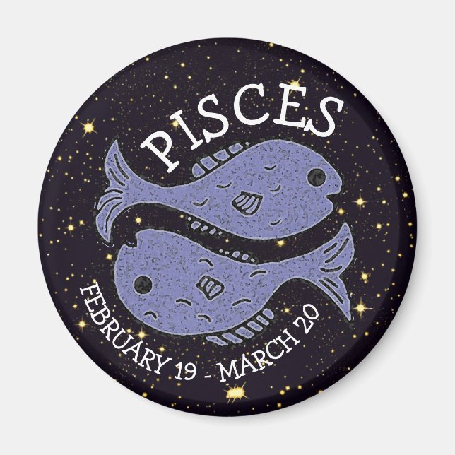 Imã Horoscópio Peixes de Sinais de Astrologia Zodiac (Frente)