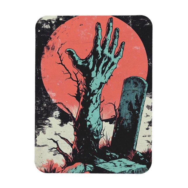 Ímã Horror Comic Zombie Graveyard (Vertical)